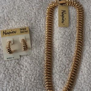 Napier Gold necklace and earrings